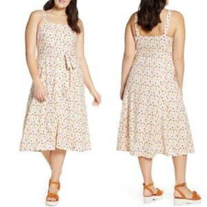 Madewell Midi Dress Size 22 Square Neck Tank Terrazzo Office Party Shower Plus